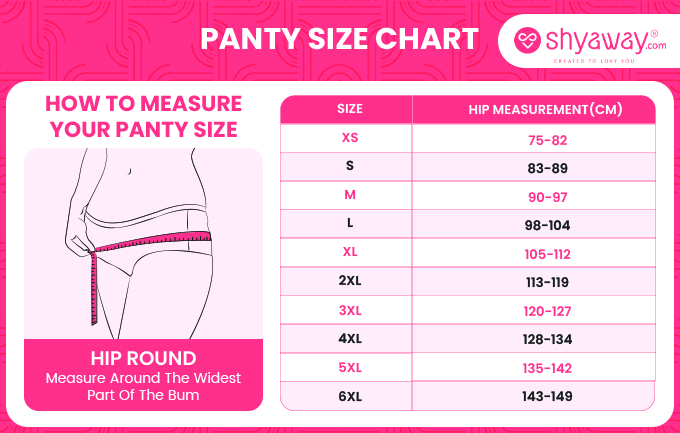 Never forget to check your size using a panty size chart before you go ...
