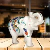 Trunk Up Marble Inlay Elephant - Marble Inlay Handicraft Products