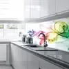 Emerald Green - Kitchen Glass Splashback - 75cm Wide x 110cm High - Premier Range