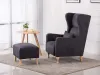 Upholstered Fabric Club Chair For Living Room