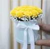 12 Roses Box- Round Shaped Arrangement with Long Lasting Flowers