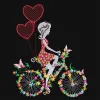 Girl With Bicycle Floral Machine Embroidery Design