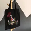 Girl With Floral Bicycle Machine Embroidery Design