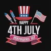 4th July American Hat , Fireworks , Flags  Embroidery Design For Sale
