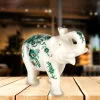 Malachite Marble Elephant With Inlay Work - Marble Inlay Handicraft Products