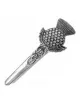 Round Emblem Thistle Scottish Kilt Pin Chrome Finish Wear