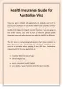          Health Insurance Guide for Australian Visa  |authorSTREAM      