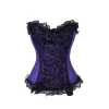 Floral Purple Lace Corset Overbust Waist Trainer Top | Sayfutclothing