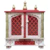 Buy Red White Color Combination Wood Pooja Mandir With Door Online In India Up To 55% Off |  icarefurnishers Product 