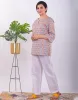 Multicoloured cotton short kurta with pants - Set of 2 | Priya Chaudhary