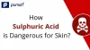 What happens if sulfuric acid spills on one's skin?