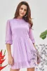 Lilac Solid Fit and Flare Dress