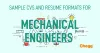 Best Sample Mechanical Engineer Fresher Resumes