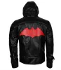 black jacket red hood