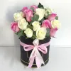 21 Pink White Roses Box | Online Florist Sharjah &amp; Ajman