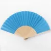 Buy Blue Fabric Hand Held Wooden Fans for Wedding