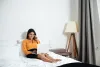 student sitting in her Student Accommodation Near Progress English Bristol