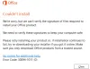 “Can’t Verify The Signature” Install Error In Office