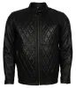 David Beckham Diamond Black Leather Jacket - Stinson Leathers