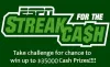 ESPN Streak For the Cash Challenge Contest 2020