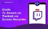 Guide to stream on Twitch via Screen Recorder
