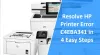 How to Fix HP Envy 5530 Printer error code C4EBA341