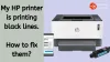 HP printer is printing black lines