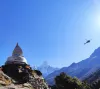 Mt. Ama Dablam is one of the most beautiful mountains in the world. Ama Dablam translates to "Mother's Pendant" in Sherpa because the mountain's peak resembles a mother clutching her children, and the "dablam" is a giant hanging serac near the summit that resembles a holy locket.