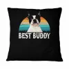 Boston Terrier Best Buddy Vintage Retro Cute Dog Pillow | TeeShirt21