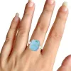 High Quality Solid 925 Sterling Silver Larimar Gemstone Ring