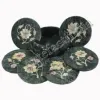 Marble Inlay Coaster Set | Round Marble Coasters - Artefactindia