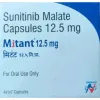 Mitant 12.5mg Capsule - Sunitinib - Anticancer Oncology Kidney cancer Capsule exporter across Continents - Pilcare