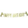 Glittering Gold Unicorn Happy Birthday Banner in UAE
