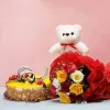 Send Valentine Cake and Flowers Combo Online via OyeGifts