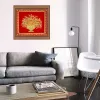 Red And Golden Flower Vase Zardozi Embroidery - Marble Inlay Handicraft Products