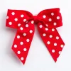 5cm Polka Dot Grosgrain Bow (self adhesive) - Red