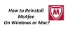 Reinstall McAfee LiveSafe on Windows, Mac, or iPhone, SmartPhones