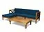 Mamie Outdoor Acacia Wood 5 Piece Sofa set, Teak Finish, Dark Teal, Outdoor set  | eBay