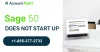 Know Why Your Sage 50 Does Not Startup | AccountXpert