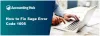 Sage Error Code 1605