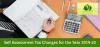 Self Assessment Tax Changes for the Year 2019-2020