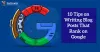 10 Tips on Writing Blog Posts That Rank on Google