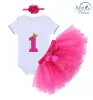 Sibia Palace Baby Girl 1st Birthday Princess Rose Pink Glitter Outfit Dress