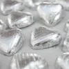 Silver Foil Wrapped Milk Chocolate Hearts, Heart Shaped Chocolate in Silver - Ashprint London