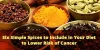 Six Simple Spices to Include in Your Diet to Lower Risk of Cancer
