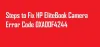 HP Elitebook Camera Error Code 0xa00f4244