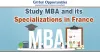 Study MBA and its Specializations in France