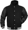                              Men's Wool And Leather Varsity Jacket - LeatherJacketGear.com                     