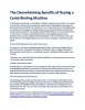 The Overwhelming Benefits of Buying a Comb Binding Machine | Visual.ly