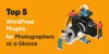 Top 5 WordPress Plugins for Photographers at a Glance